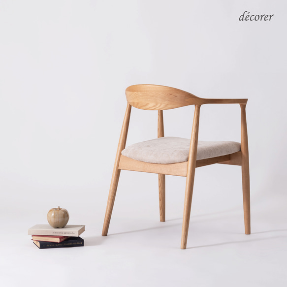 アッシュ材のアームチェア 【 ナチュラル : 座面2色 】北欧 スタイル 木製 無垢 ダイニング デスク チェア 椅子 ナチュラル 本体 座面 ベージュ 木製 ダイニング チェア 椅子 の場合 ↓↓↓ の商品ページはこちら シンプル