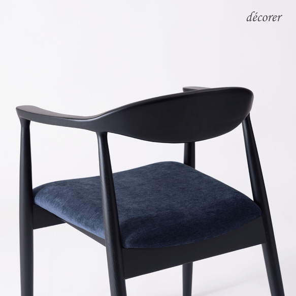 アッシュ材のアームチェア 【 ブラック : 座面2色 】北欧 スタイル 木製 無垢 ダイニング デスク チェア 椅子 12枚目の画像