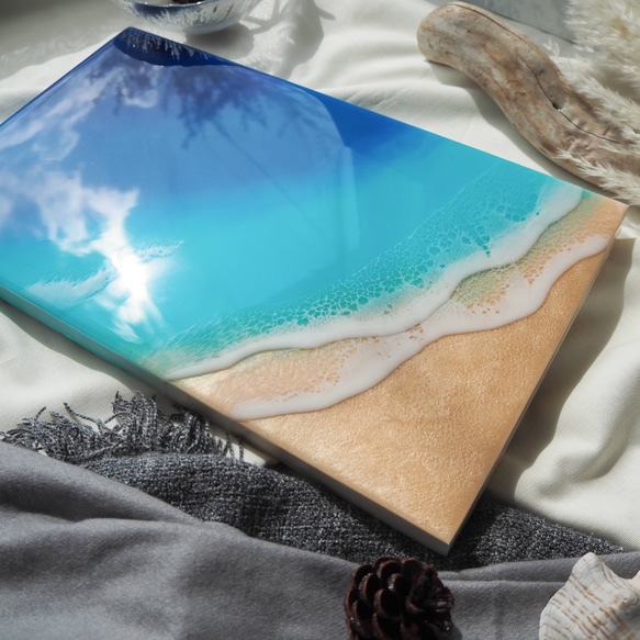 【アウトレット40%OFF】輝き（41×24cm）海レジン オーシャンアート レジンアート 1枚目の画像