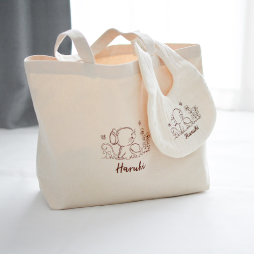 専用ページ【名入れ刺繍可】大きめトートバッグ United Athle 名入れ トートバッグ ジップファスナー付き