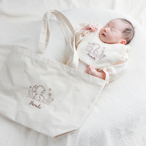 子育てママに人気トート】 柄が選べるお名前刺繍入り トートバッグ