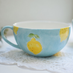 レモン×ブルーのスープカップ（単品） 5枚目の画像