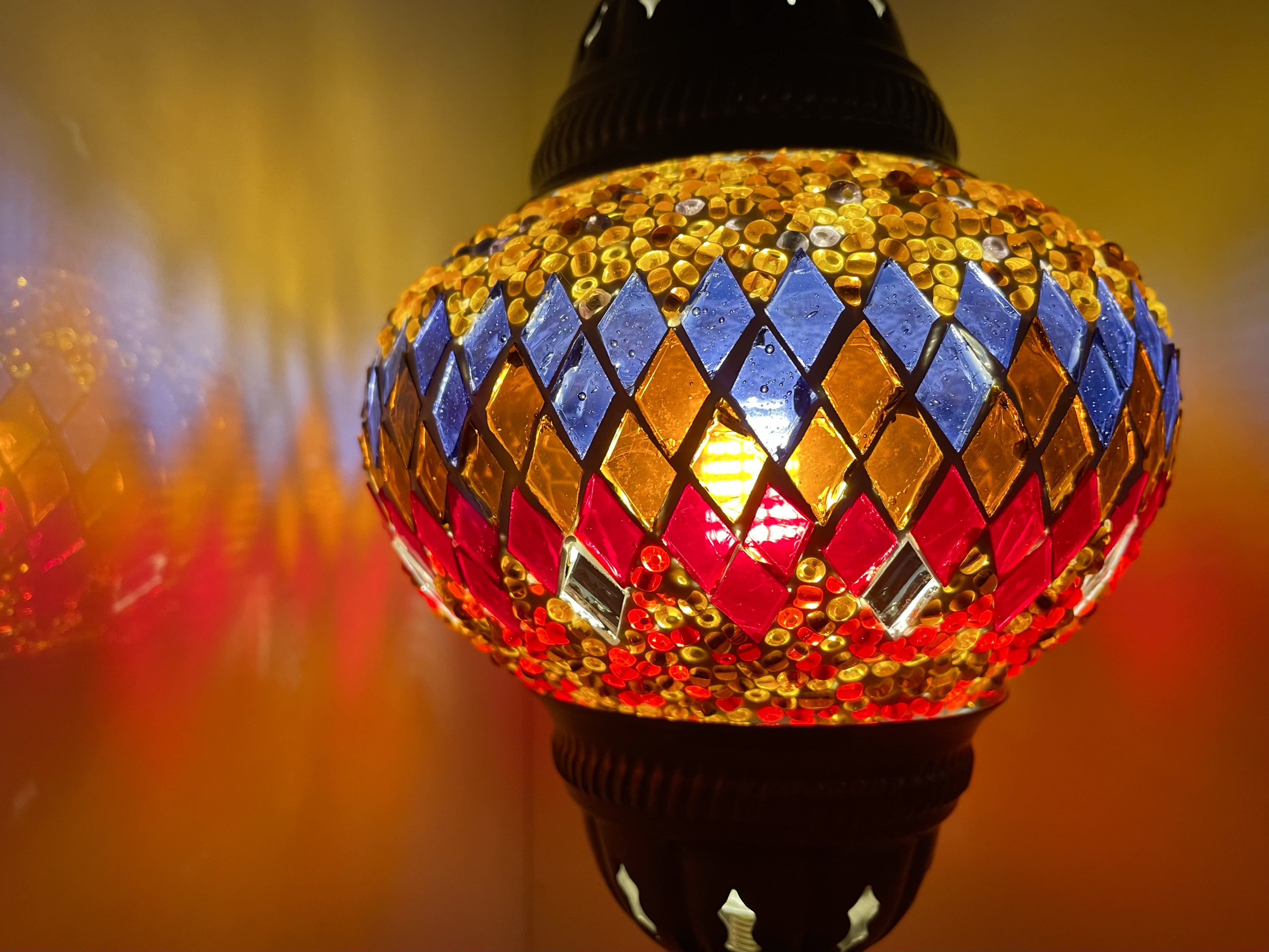 トルコモザイクランプ スタンドＭ （オリジナルデザインガラステーブルランプ）