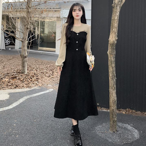 【大きいサイズ レディース】秋冬【4XL】ワンピース5 大きいサイズ レディース ワンピース ニット づり合わせ ロング