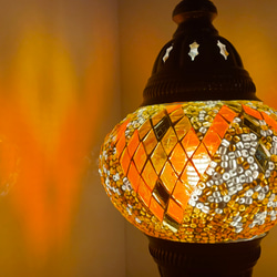 トルコモザイクランプ スタンドM （オリジナルデザインガラステーブル