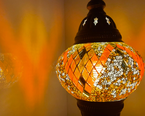 トルコモザイクランプ スタンドM （オリジナルデザインガラステーブル