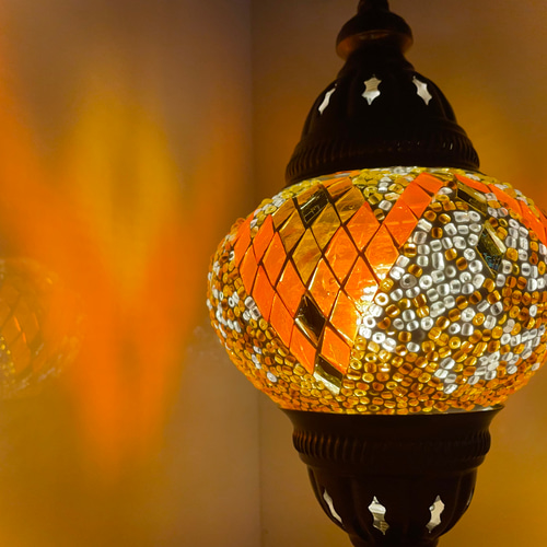 トルコモザイクランプ スタンドM （オリジナルデザインガラステーブル