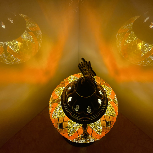 トルコモザイクランプ スタンドM （オリジナルデザインガラステーブル