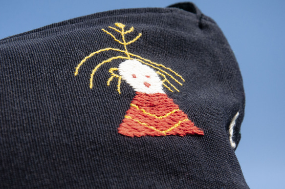 手縫い純綿サイドバックパック、刺繍ハンドバッグ、手刺繍ショルダーバッグ、手刺繍バッグ-レインボーアニマルタッセル刺繍トートバッグ 8枚目の画像
