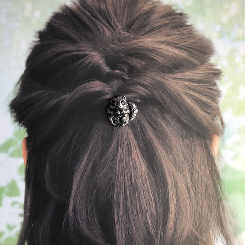 モモンガ【サイズ大】選択でヘアゴム・クリップ・ブローチ/サビに強い