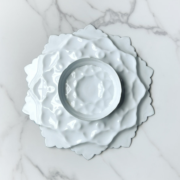 ペルシャのエナメル皿　飾り皿　Φ20ｃｍ【ミーナーカーリー007】 3枚目の画像
