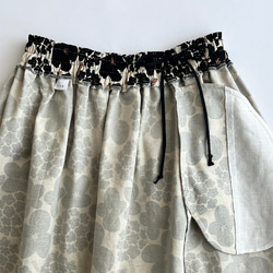 【日本/遠州】ギャザーフレアロング丈スカート_選べるスカート丈_綿麻_北欧風ブーケ柄 11枚目の画像