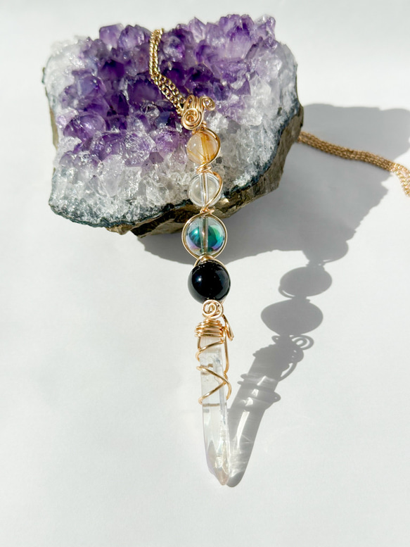 モリオン クリスタルワンド マジックワンド ペンダント お守り