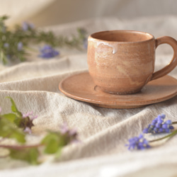 萩焼コーヒーカップ1 萩焼・コーヒーカップ＆ソーサー（ブルー×ホワイト） | 工芸品,萩焼