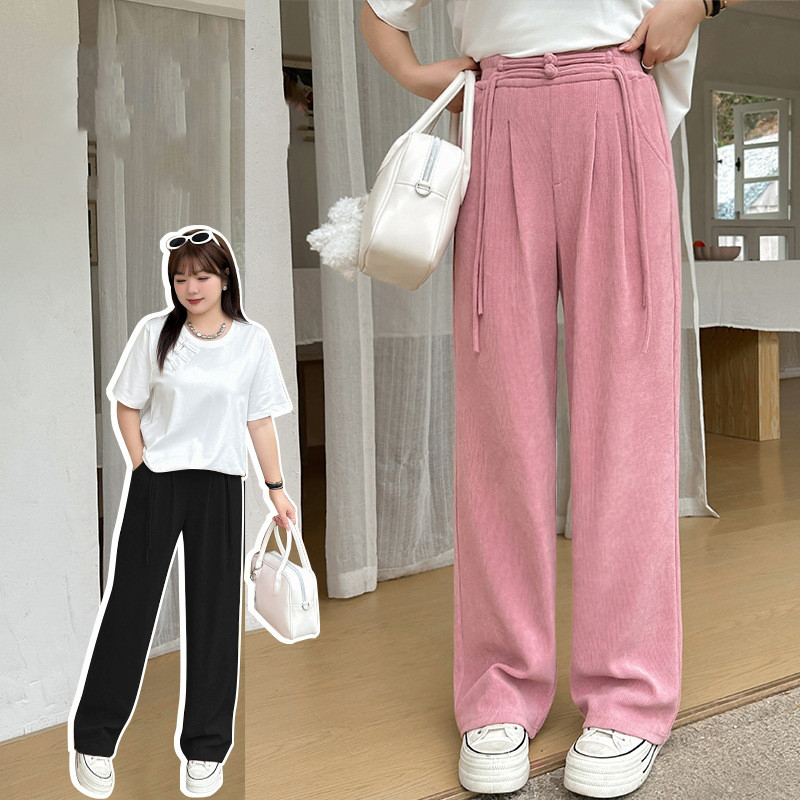 カジュアル かわいい ハイウエスト 3色 ワイドレッグ パンツ