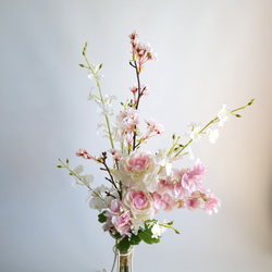 【桜❀春花のブーケ】　ブーケ　ブライダルブーケ　ブライダル　結婚式　アーティフィシャルフラワー　桜　春色　和装ブーケ　 3枚目の画像