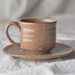 萩焼 コーヒーカップ＆ソーサー（角） 3枚目の画像