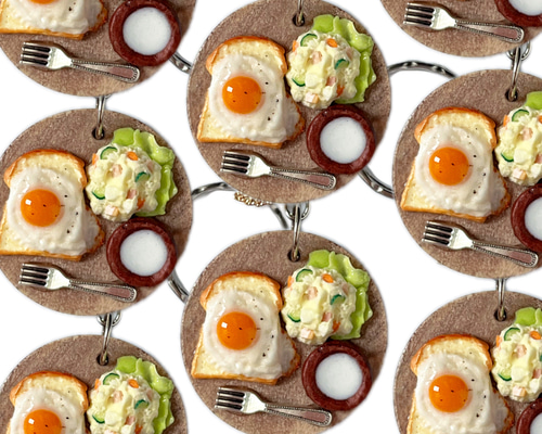 モーニングプレート》 キーホルダー フェイクフード 食品