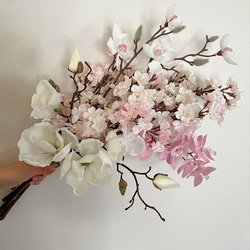 ブートニア付きブーケ/韓国ブーケ/薔薇のブーケ/ローズブーケ/シングル