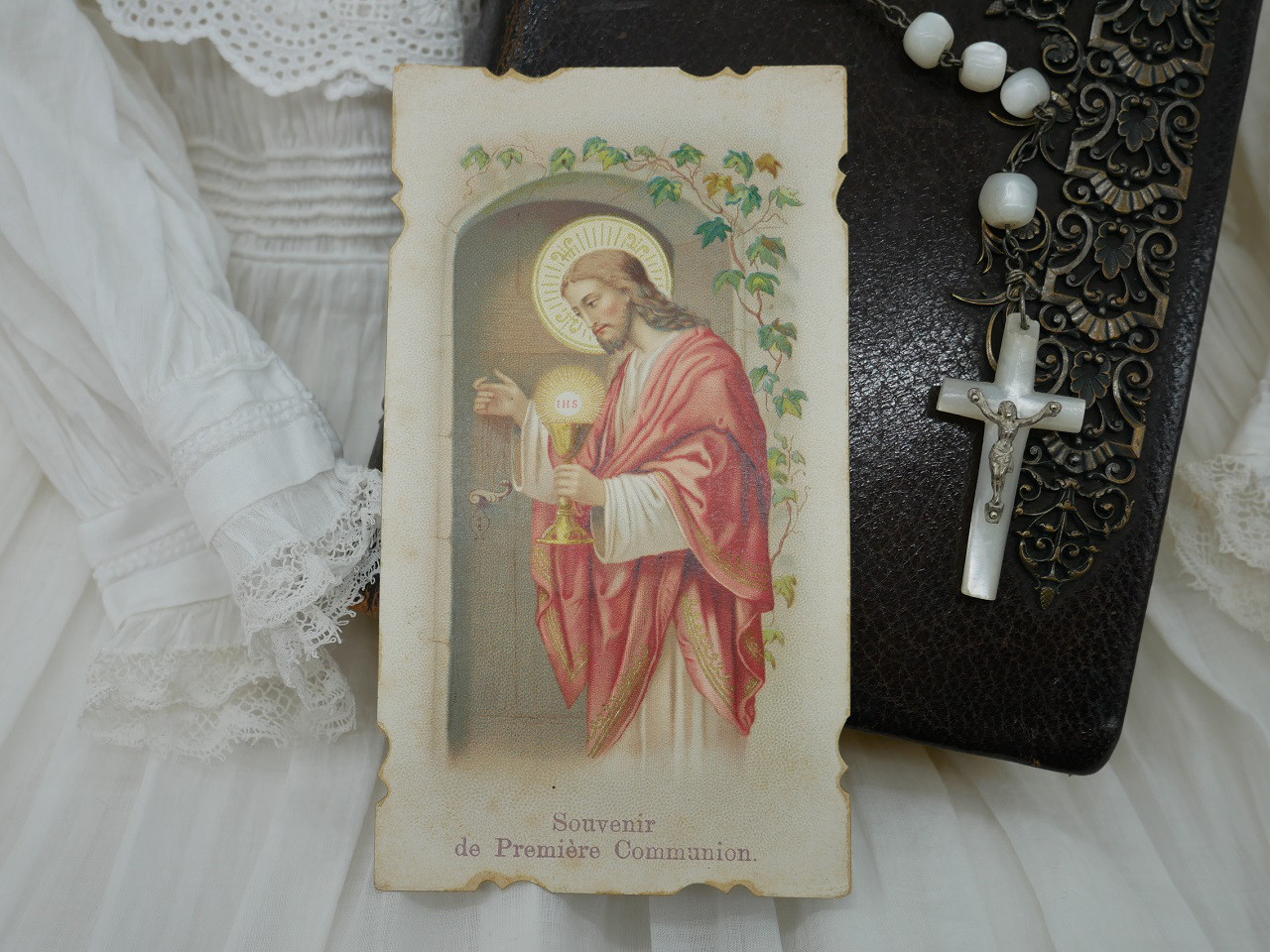 フランスアンティーク　コミュニオンカード フランスアンティークHoly Card・プルミエール コミュニオン 2M その他