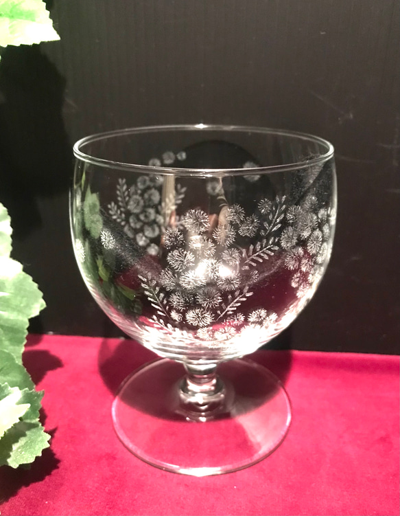 ミモザのグラス〜手彫りガラス〜 2枚目の画像