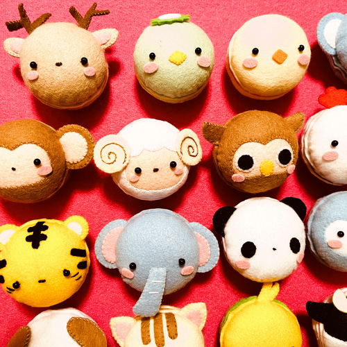 SHIDO-RICO フェルトで作る可愛いどうぶつマカロンセット 型紙＆レシピ