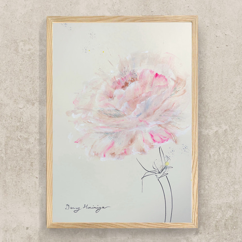 flower カーネーション 【原画/A3/アクリル画】インテリアアート 母の