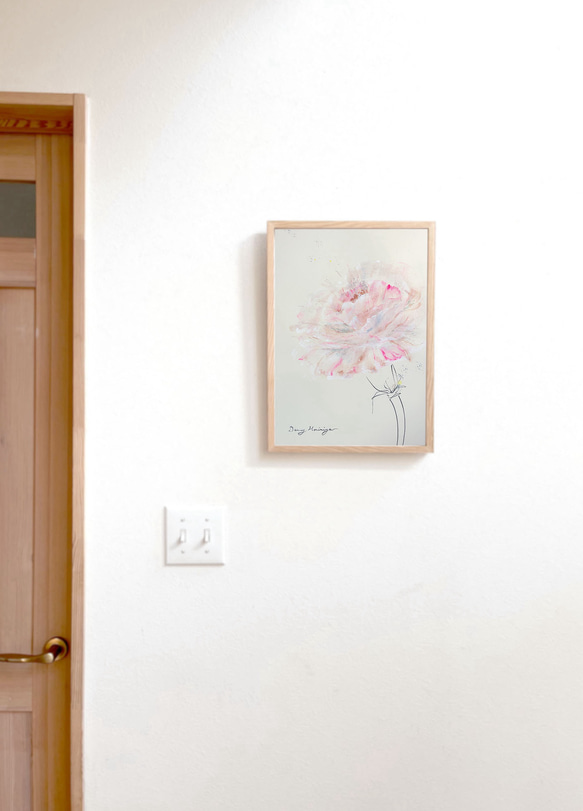 flower   カーネーション　【原画/A3/アクリル画】インテリアアート　母の日の贈り物に 10枚目の画像