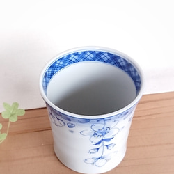 ◆新作◆ペアフリーカップ(しだれ桜)　手描き　九谷焼 染付　　　　 6枚目の画像