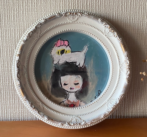 絵画。原画手描【コーヒーカップに可愛い橘猫ちゃん】 おとなしく
