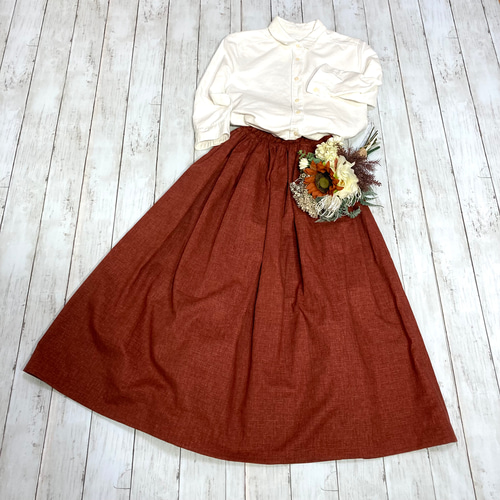 ベイジ beige AURAY ギャザースカート 赤 4サイズ ベイジ beige AURAY ギャザースカート 赤 4サイズ