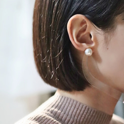 大粒バロックパールピアス 10mmUP スタッド 選べる 淡水真珠 14kgf