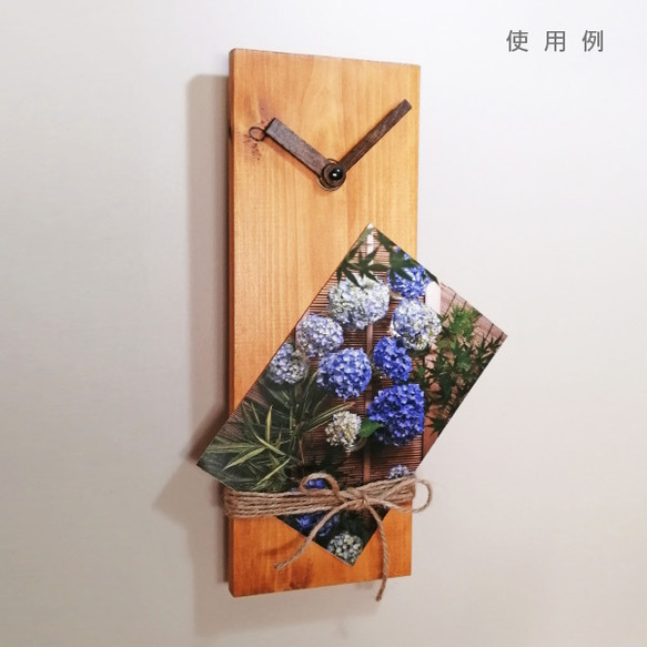 国産ひのきの長掛け時計＜10x28cm＞手作り木製ウォールクロック 4枚目の画像