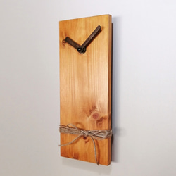 国産ひのきの長掛け時計＜10x28cm＞手作り木製ウォールクロック 2枚目の画像