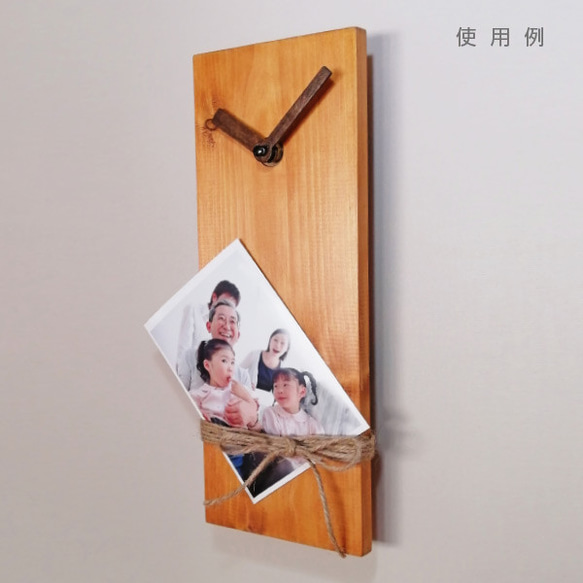 国産ひのきの長掛け時計＜10x28cm＞手作り木製ウォールクロック 5枚目の画像
