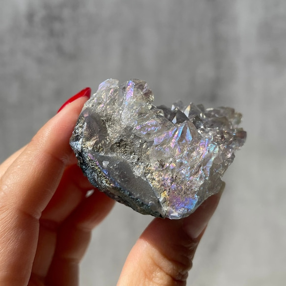 オーラ加工 紫水晶【ブラジル産 アメジスト クラスター】鉱物 天然石 6枚目の画像