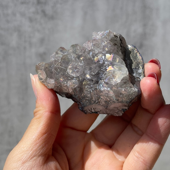 オーラ加工 紫水晶【ブラジル産 アメジスト クラスター】鉱物 天然石 4枚目の画像