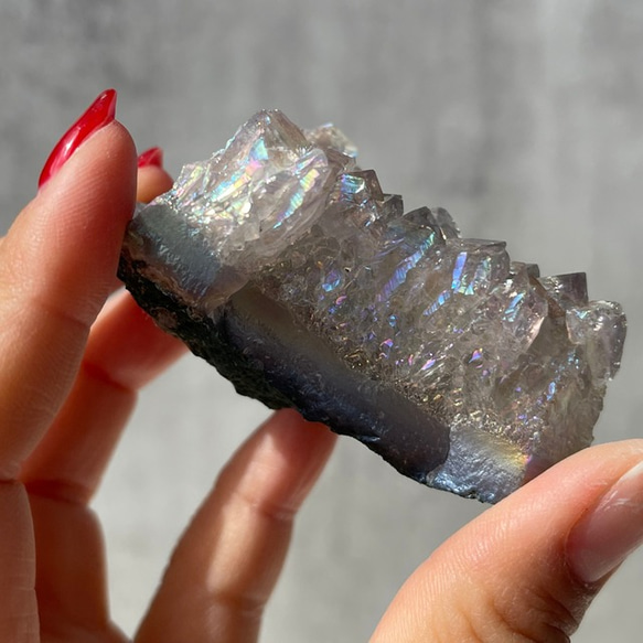 オーラ加工 紫水晶【ブラジル産 アメジスト クラスター】鉱物 天然石 15枚目の画像