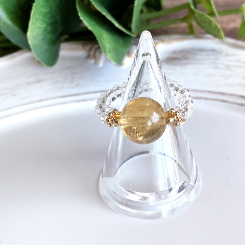 高品質天然石】シトリン/人生の豊かさと希望を叶えるお守りリング 指輪