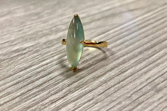 人気の贈り物が大集合 受注製作 24-14 k18金 リング 本翡翠 ミャンマー産 氷種 天然 アクセサリー