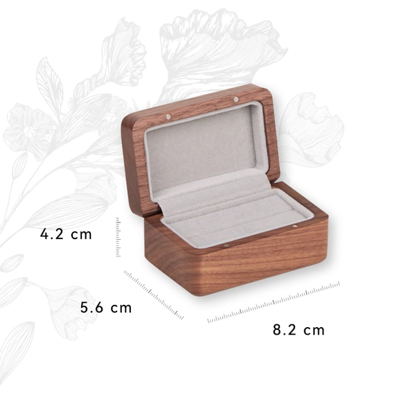 木製リングケース ペアリング収納 指輪ケース アクセサリー収納 携帯用 婚約 プロポーズ 記念日 13枚目の画像