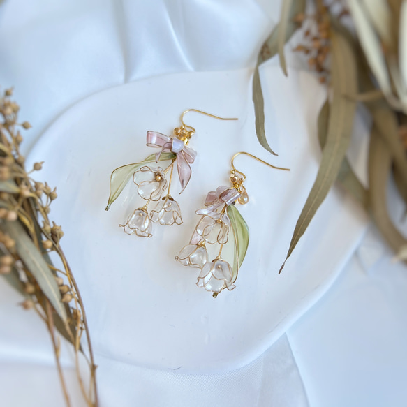 鈴蘭の花束（フック）p1183 ピアス（フック・チェーン） Cuore 通販