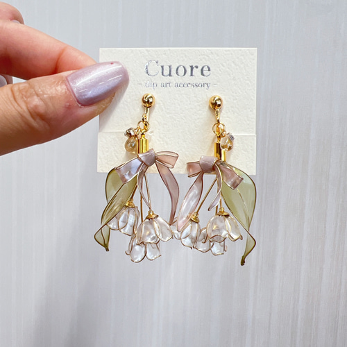 鈴蘭の花束（フック）p1183 ピアス（フック・チェーン） Cuore 通販