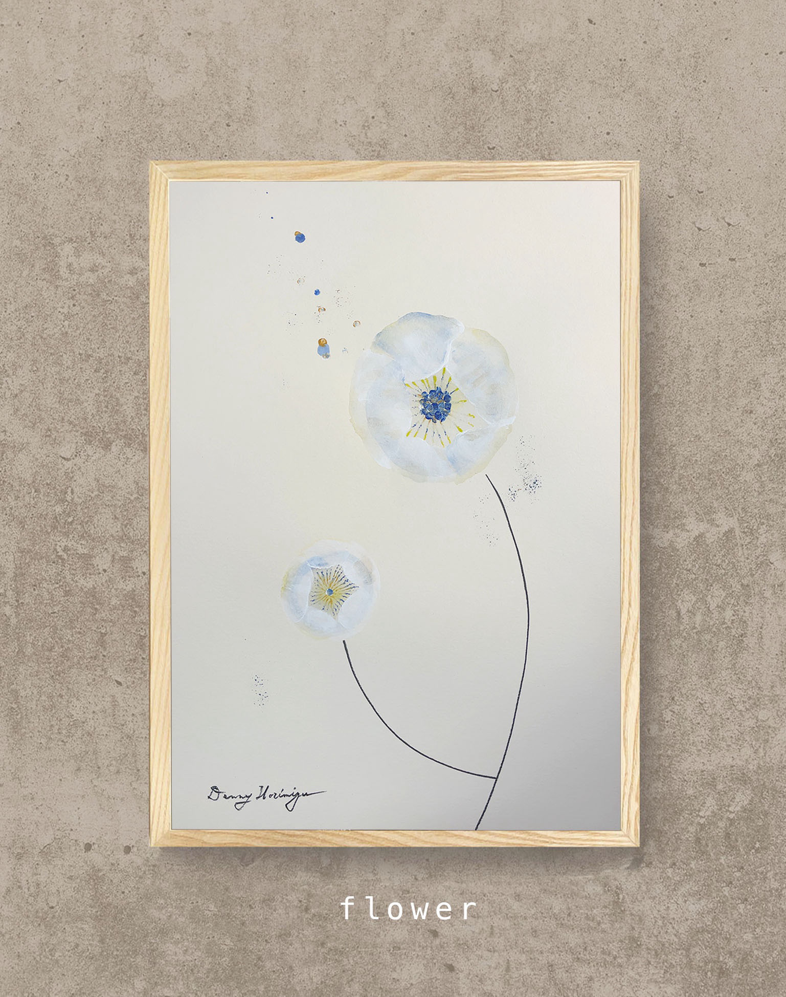 flower ー咲きはじめ 【原画/A3／アクリル画】インテリアアート