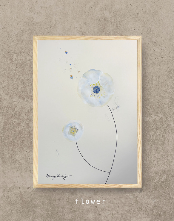 アクリル画　インテリア　フラワー flower ー咲きはじめ 【原画/A3／アクリル画】インテリアアート