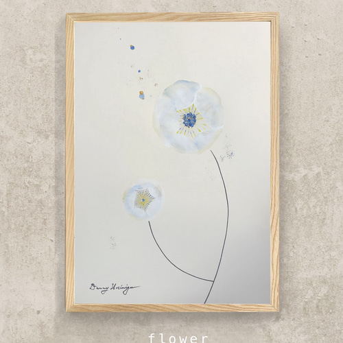 アクリル画　インテリア　フラワー 額装フランスのラウンジフラワー フラワーアレンジメント 版画