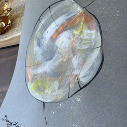 ルナリア　gray 【原画/A4/アクリル画】　インテリアアート 3枚目の画像