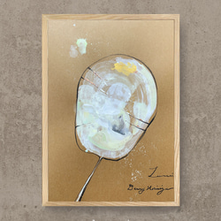ルナリア　beige  【原画/A4/アクリル画】　インテリアアート 1枚目の画像