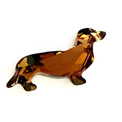 稀少 オーストリア製 swarovski ダックスフンド 犬 ピンブローチ  