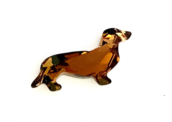 【稀少　オーストリア製　swarovski 　ダックスフンド　犬　ピンブローチ　】イヌ　 2枚目の画像